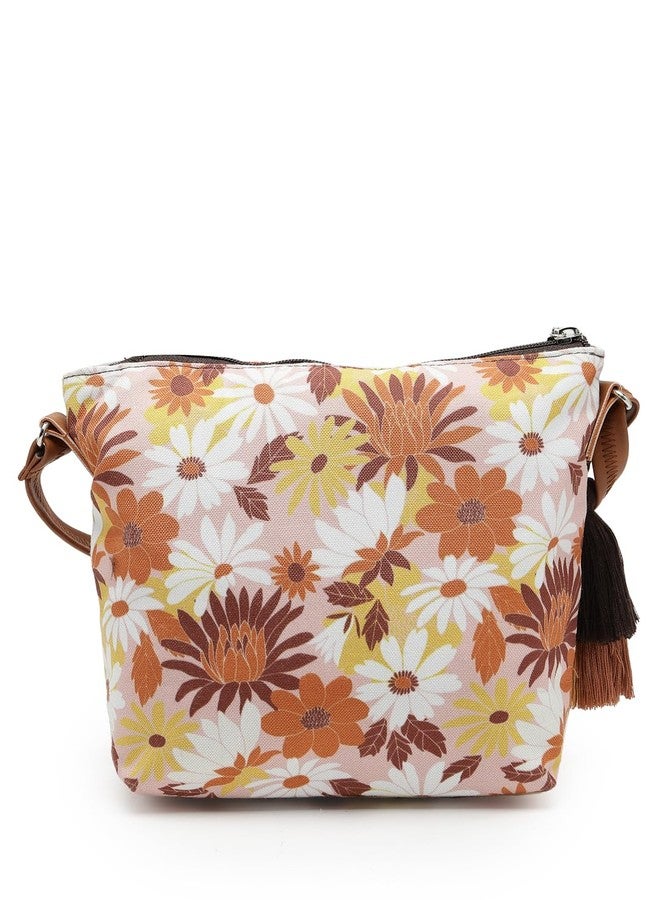 Anekaant Lush Dusty Pink & Multi Floral Printed Polycotton Sling Bag - Image 4